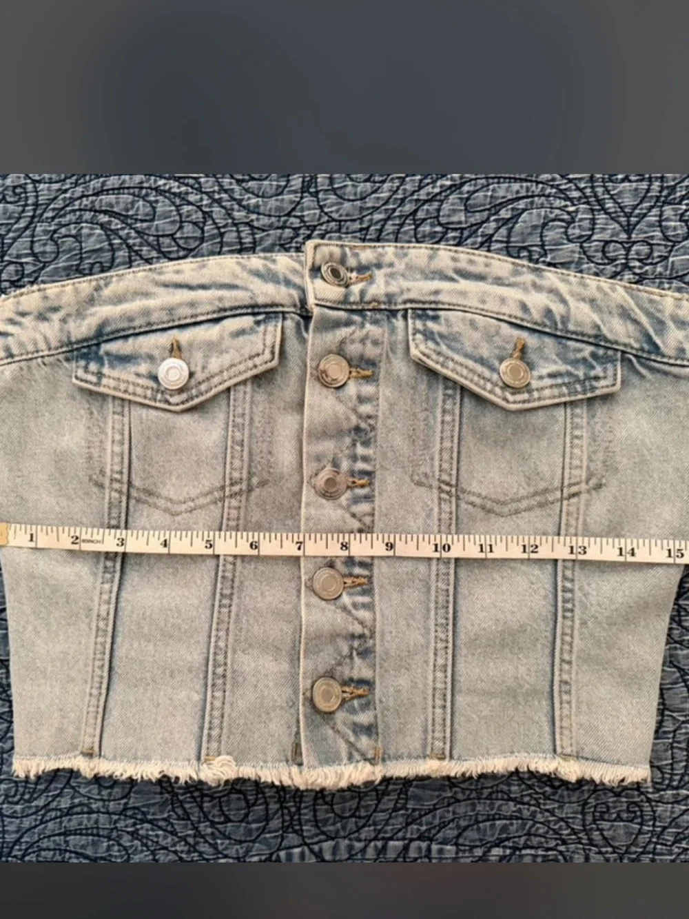 Cotton On Light Blue Denim Strapless Corset Top - Picture 6 of 8